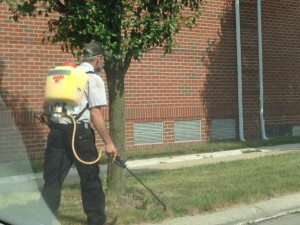 Herbicide being applied all over the Upper Maumee River