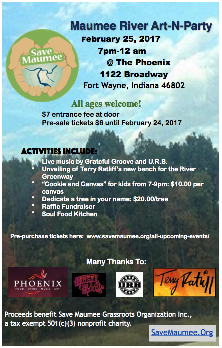 Maumee River Art n Party flier – Save Maumee