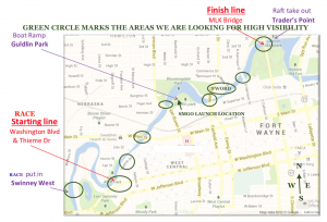 See the Three Rivers Festival Raft Race Route! ...additions by SMGO